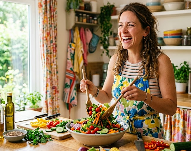 Výživná snídaně s borůvkami, ovesnými vločkami a čerstvým ovocem